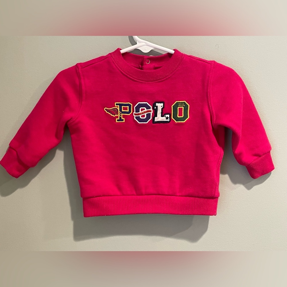 Ralph Lauren Girls Polo‎ Print Sweatshirt- Size 6 months